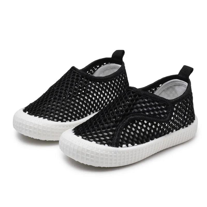 Boys and Girls Summer Shoes Children's Soft Sole Sport Light Flat Shoes Anti-slip Solid Color Casual Hollow Out Mesh Shoes