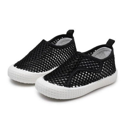 Boys and Girls Summer Shoes Children's Soft Sole Sport Light Flat Shoes Anti-slip Solid Color Casual Hollow Out Mesh Shoes