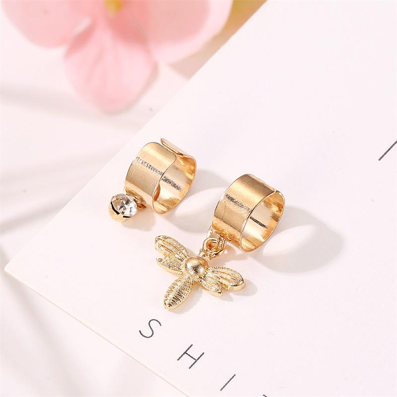 U-shaped Ear Bone Clip Small Bee Diamond Curved Wide Ear Clip Female Suit Without Earrings Earrings