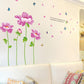 [Wall sticker ]Purole Flower Butterfly Wall Stickers Home Decor Living Room Bedroom Kitchen Baby Roo