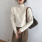 Autumn Winter Modal Cotton Pullover Women's Loose Half Turtleneck Sweater Fashion Curled Long Sleeve Knitwear