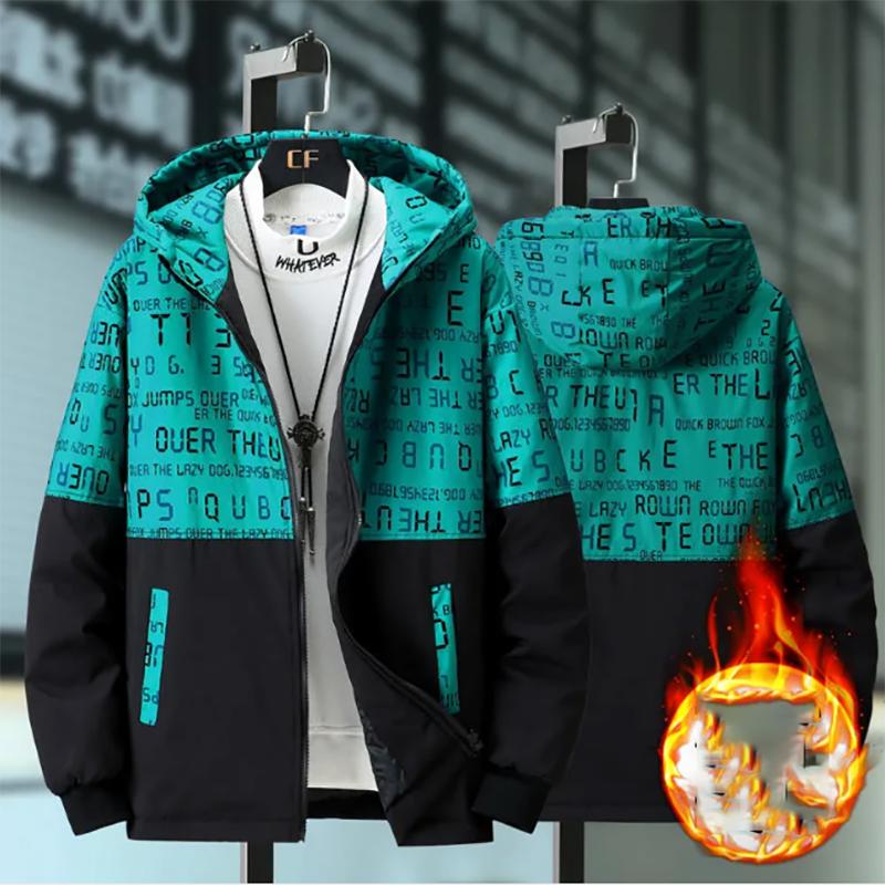 Plus Velvet Plus Size Jackets Cotton Jacket Men's Thickened Jacket Loose Warm Men's Cotton Trend Men