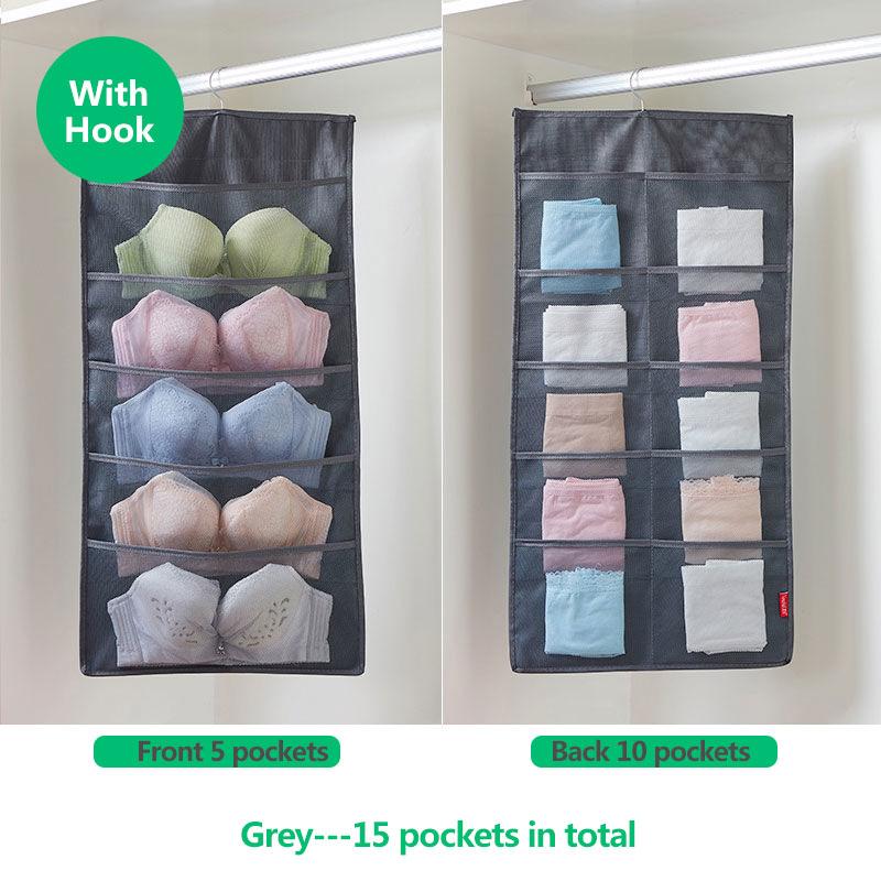 Underwear Storage Bag Wall-mounted Hanging Bag Bra Socks Storage Bag Wardrobe Dormitory Hanging Fabric Storage Artifact Dust-proof Storage Bag