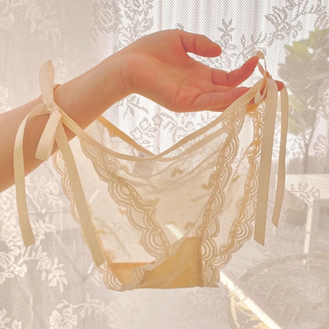 Lace Women's Panties Sexy Girl Charming Low Waist Transparent Hollow Summer Ultra Thin