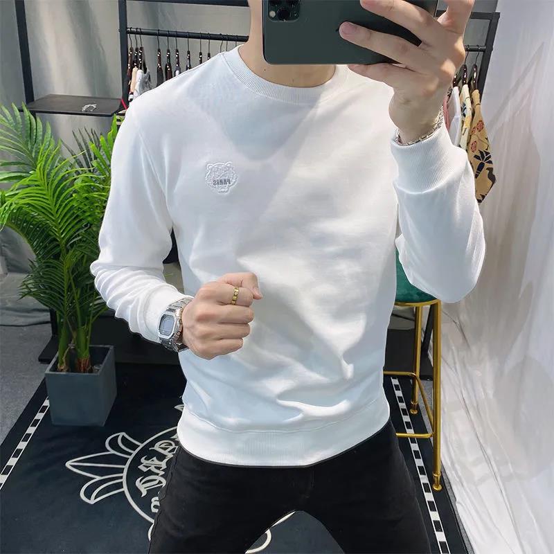 Winter Plus Velvet Padded Sweater Men's Embroidered Warm and Comfortable Top