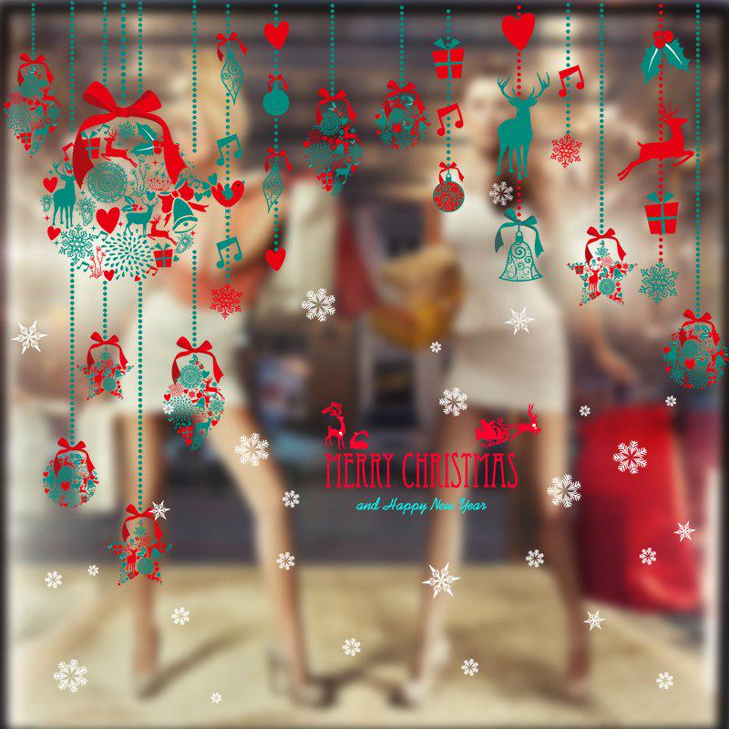 [sticker ]Christmas Ornaments Bells Reindeer Wall Stickers Bedroom Living Room Kitchen Door Wall Wi