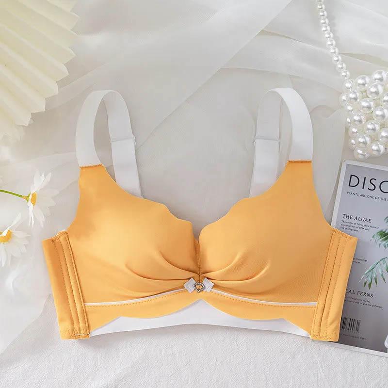 Large Size Gathers The Pair of Breasts To Prevent Sagging Adjustment Thin Soft No Steel Ring Breathable and Comfortable Bra