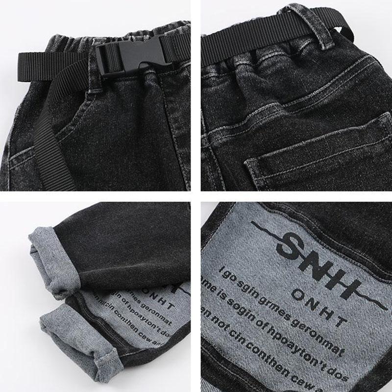 Boys Jeans All-match Casual Pants Children's Pants Trousers Spring and Autumn Casual Pants Loose Printed Jeans