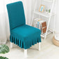 1/2/4/6Pcs  Solid Velvet Chair Covers for Dining Room Party Wedding Waterproof Spandex Chair Cover with Skirt's Hemline