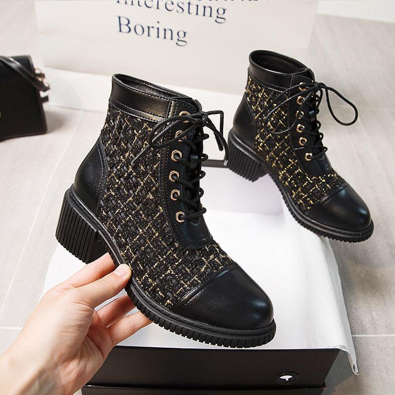 Women's Boots Martin Boots Women's Spring and Autumn Single Boots Thick High-heeled Boots All-match Women's Boots