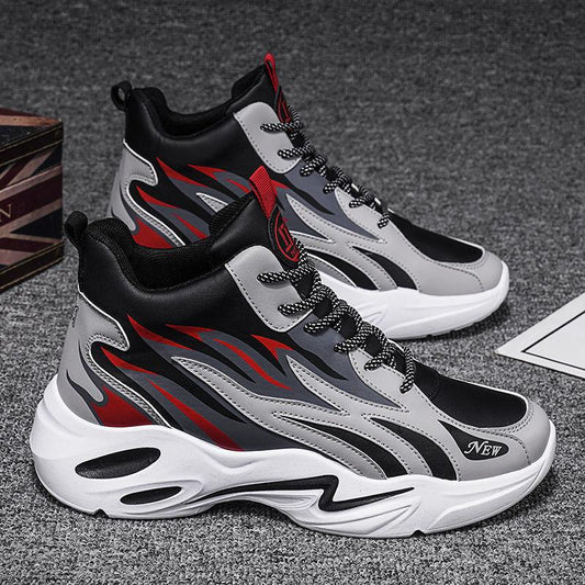 Summer Autumn Men's Sneakers Korean Trendy High-top Shoes All-match Student Men's Basketball Shoes