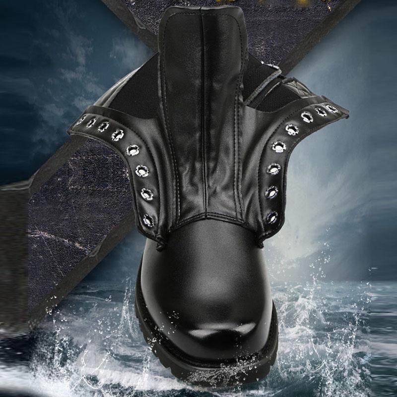 Men's Training Boots Combat Boots High-top Leather Wool Boots Outdoor Tooling Boots Single Boots Martin Boots