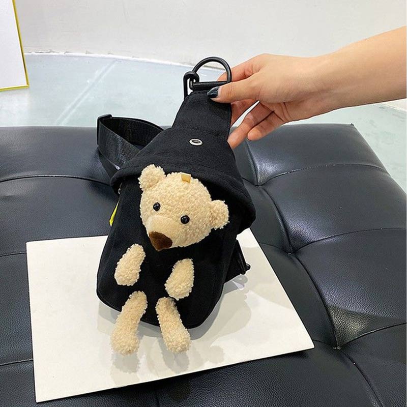 One-shoulder Canvas Bag Female Students Leisure Shopping Trend Waist Bag Fashion All-match Cross-body Chest Bag