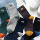 Pure Cotton Socks Men's Retro Embroidery Tube Socks Autumn and Winter Seasons Cotton Socks Deodorant Sweat-absorbent Sports Socks