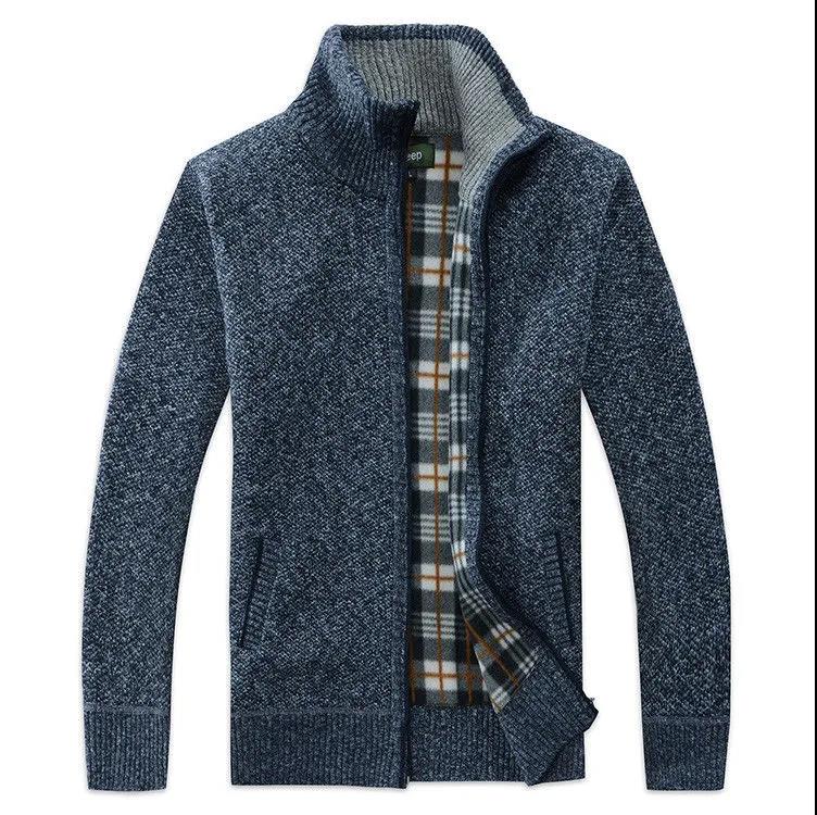 Autumn and Winter Men's Sweater Velvet Thick Warm Casual Cardigan Shirt Loose Fashion Men's Sweater