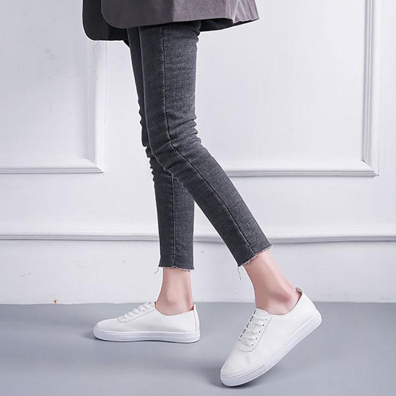 Soft Sole White Shoes Women One-foot Casual Flat Sole Shoes Single Shoes Student Korean Women