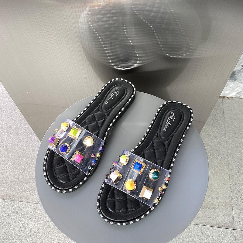 Slippers Female Summer Flat Bottom Beach Sandals Slippers Go Out Non-slip Flip-flops Fashion and Leisure All-match