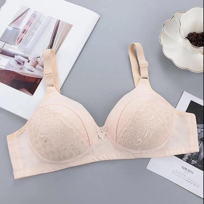 Spring and Summer Thin Breathable Skin-friendly Lace Pattern Without Steel Ring Gather Large Size Women's Underwear Bra