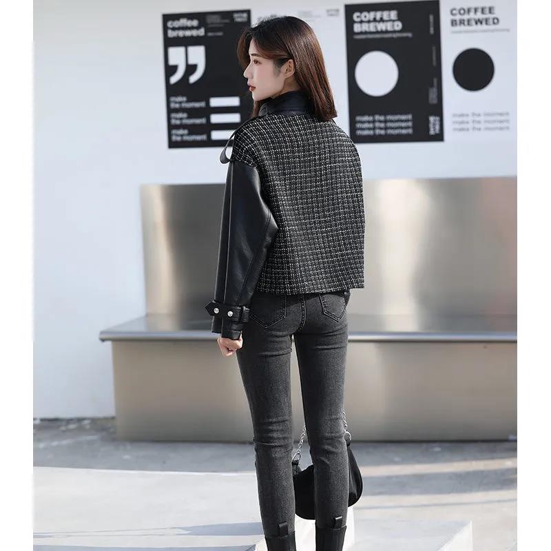 Women's Leather Jacket 2021 Short Student Korean Style Loose Autumn Coat