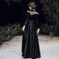 Black Velvet Evening Dress Temperament Banquet Dress Dress Female Long Section Was Thin