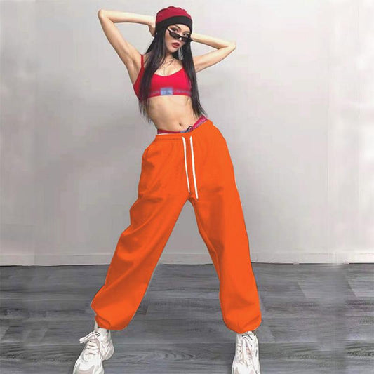 Candy Color Trousers Solid Color Casual Sports Pants Jazz Hip-hop Loose Leggings Sweatpants