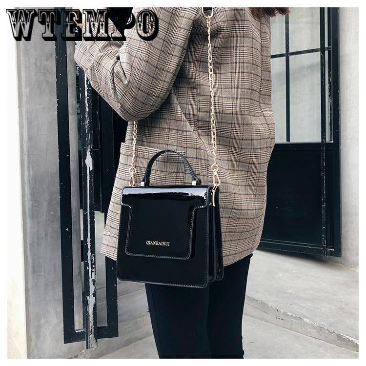 Fashion patent leather bag trend wild chain shoulder bag Messenger bag summer female bag handbag