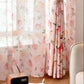 Semi Blackout Curtains Pink Peach Blossom Dormitory Girls Curtains Bedroom Shade Sunscreen Rental Bay Window Curtain Fabric