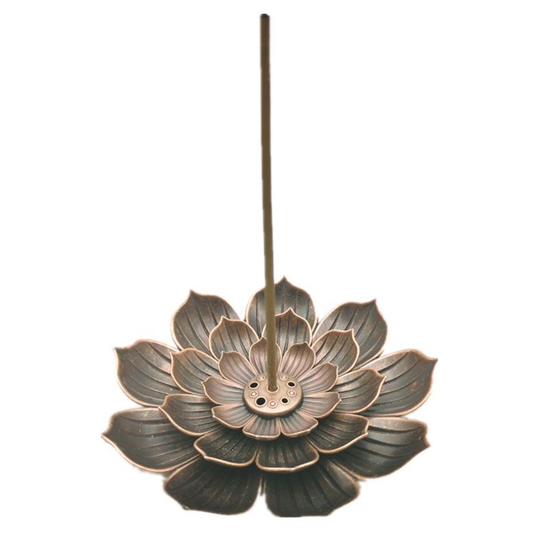 Large Retro Incense Burner Lotus Plate Stick Holder
