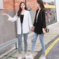 Women's Suit Jacket Thin Blazer Coat Loose Mid-length Summer Chiffon Sunscreen Shirt Three-quarter Sleeve Small Suit Air-conditioning Shirt