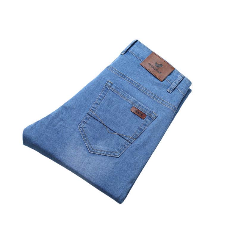 Spring and Autumn Elastic Jeans Men's Loose Casual Large Size All-match Jeans