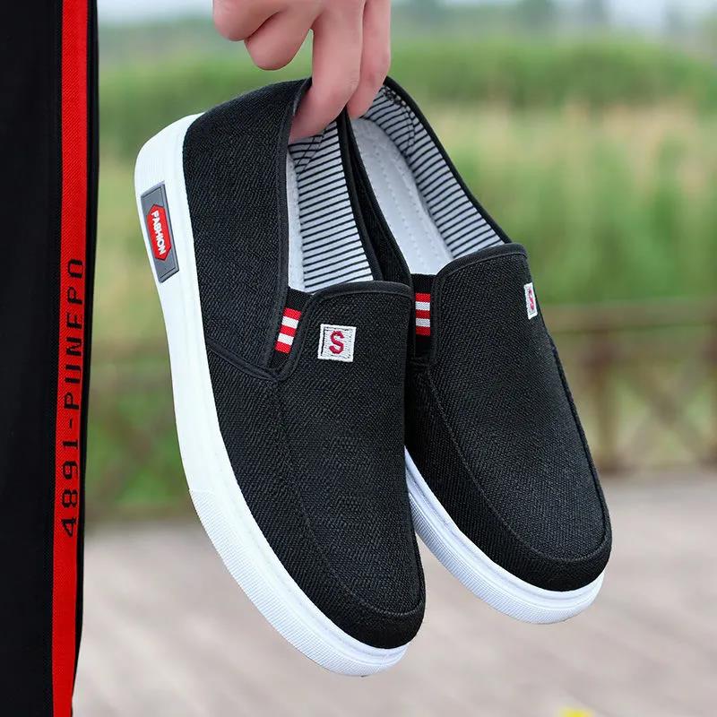 Men's Shoes Summer Breathable Canvas Shoes Casual Shoes Men's Work Casual Cloth Shoes