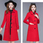 Women Coats Casual  Warm Woolen Overcoat Long Sleeve Slim Outwear Cardigan Jacket