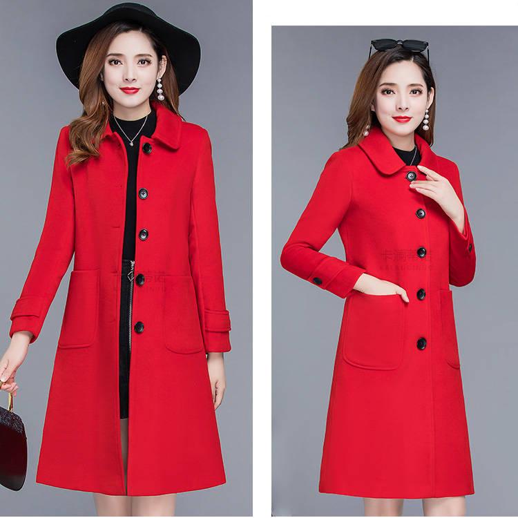 Women Coats Casual  Warm Woolen Overcoat Long Sleeve Slim Outwear Cardigan Jacket