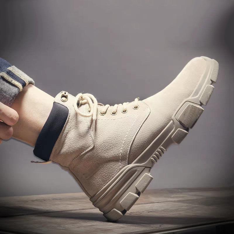 Men's Martin Boots Men Leather Shoes British Style High-top Shoes Men Desert Boots Casual Shoes