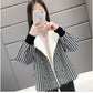 Autumn and Winter Knitted Cardigan Long Sleeve Lapel Loose Sweater Korean Fashion Plaid Jacket