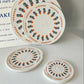 Round Printed Dining Table Mat Thickened Cotton Placemat Insulation Pad
