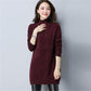 Half Turtleneck Wool Pullover Sweater Loose Mid-length Sweater Women Long Sleeve Bottoming Cloth