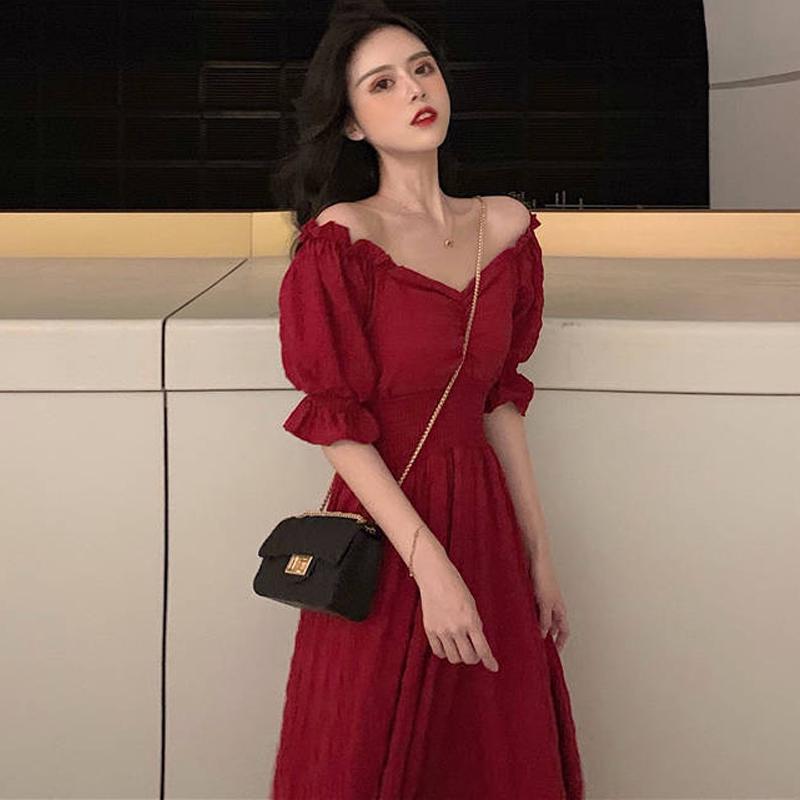 Ruffle Strapless Pleated Short Dress Women Off The Backless Casual Dress Summer Cotton Linen Dresses