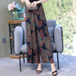 Ice Silk Wide-leg Pants Girls Summer Summer Middle-aged and Elderly Loose High Waist Slimming Plus Size Casual Nine-point Pants