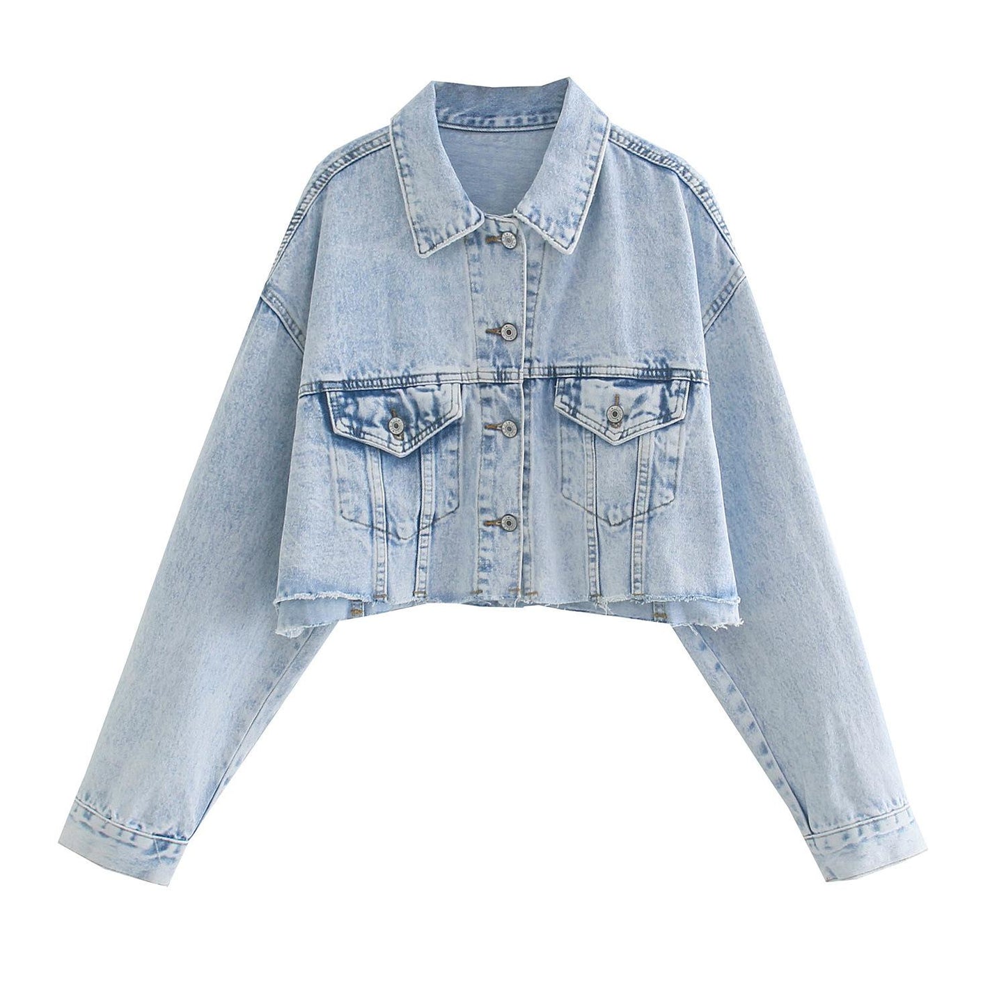 Ladies Spring and Autumn Short Denim Outer Solid Color Looks Thin and Comfortable Autumn Women's Clothing