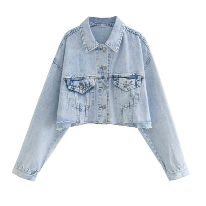 Ladies Spring and Autumn Short Denim Outer Solid Color Looks Thin and Comfortable Autumn Women's Clothing