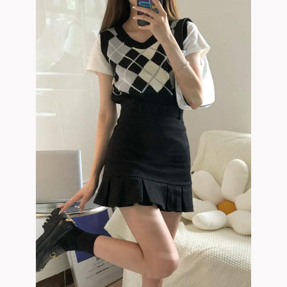Pleated Skirt Ruffled Fishtail Skirt Women's Summer Sexy High Waist Slim A-line Pencil Skirt Bag Hip Mini Dress