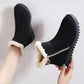 Short Boots Ladies Winter Chelsea Boots Flat Bottom Non-slip Warmth Platform Shoes Side Zipper Naked Boots