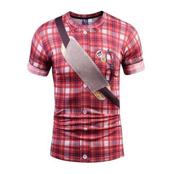 T-shirt top 3D stereo T-shirt half-sleeved clothes summer men's round neck short sleeve