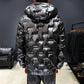 Winter Down Padded Jacket Men's Short Padded Jacket Young and Middle-aged Korean Trend Bright Leather Padded Jacket