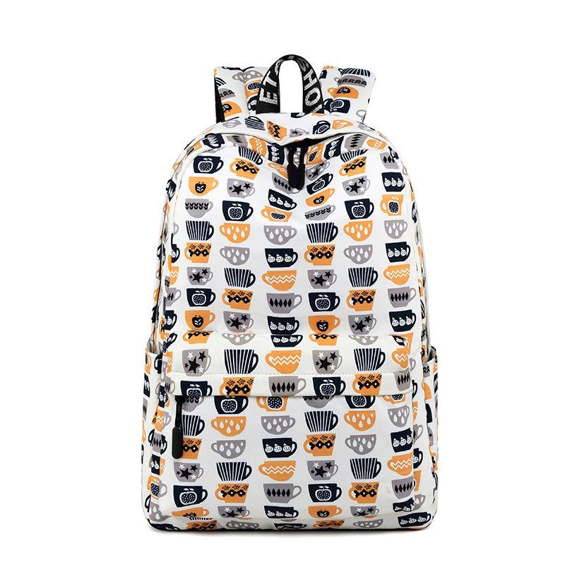 Girls School Bag Student Korean Version of The Large-capacity Waterproof Backpack Small Fresh Printed Backpack Female Bag