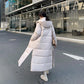 Hooded Stand-collar Down Padded Jacket Women's Loose and Thick Super Long Over-the-knee Cotton-padded Jacket Women's Warm Winter Padded Jacket