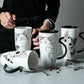 Creative Cute Cartoon Ceramic Cup Milk Coffee Mug Personality Couple Large Capacity Drinking Cups with A Spoon.