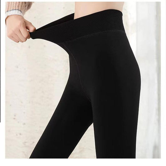 Autumn and Winter Plus Velvet Leggings Women's High-waisted Feet Thickened Outer Leggingswaist pants