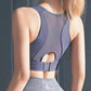 Women's Running Fitness Bra Yoga Underwear Sports Bra Mesh Beauty Back Breathable and Quick-drying Shockproof One-piece Sports Underwear Gym Vest